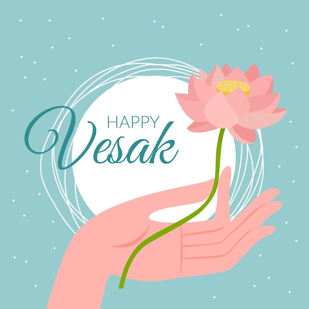 Vector flat design vesak concept