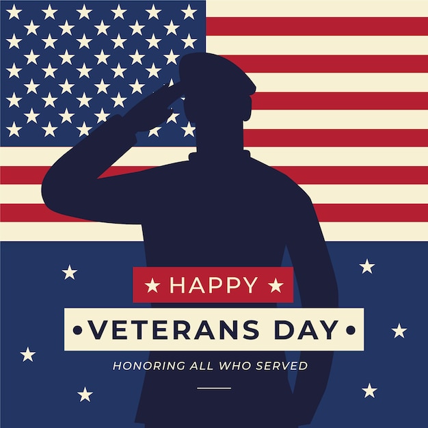 Vector flat design veterans day background