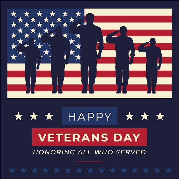 Vector flat design veterans day background