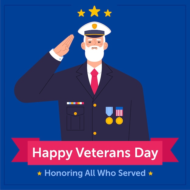 Flat design veterans day concept