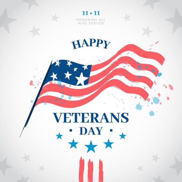 Vector flat design veterans day concept