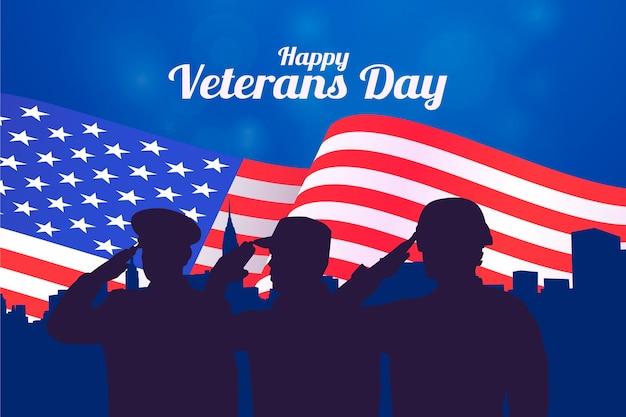 Flat design veterans day concept