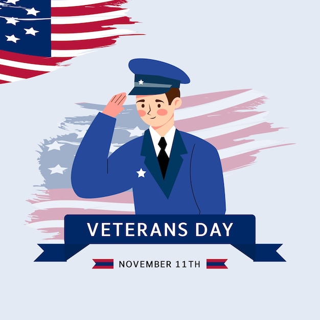 Vector flat design veterans day concept