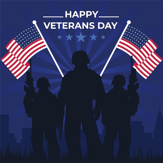 Vector flat design veterans day design