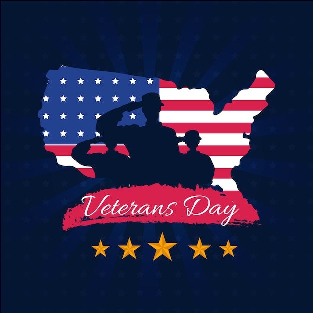 Flat design veterans day theme