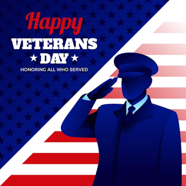 Vector flat design veterans day