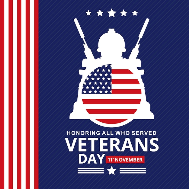 Vector flat design veterans day