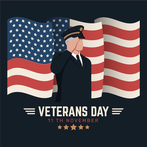 Flat design veterans day