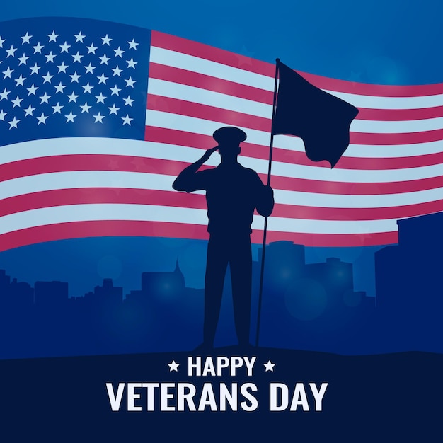 Flat design veterans day