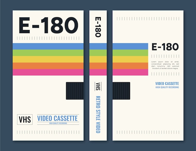 Flat design vhs cover template