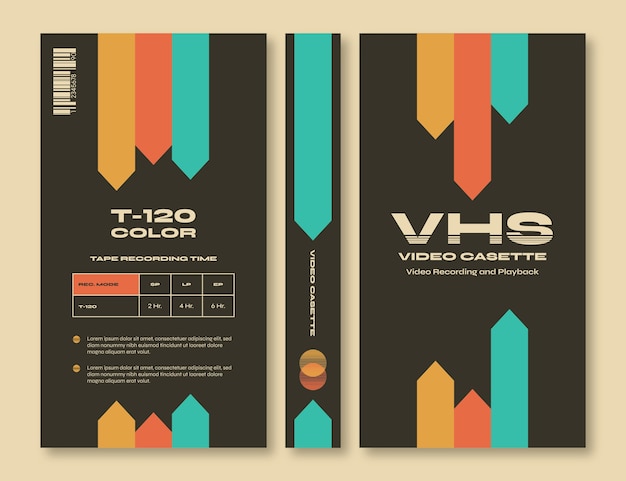 Flat design vhs cover template