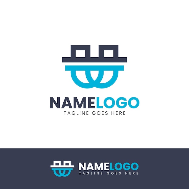 Flat design w logo design template