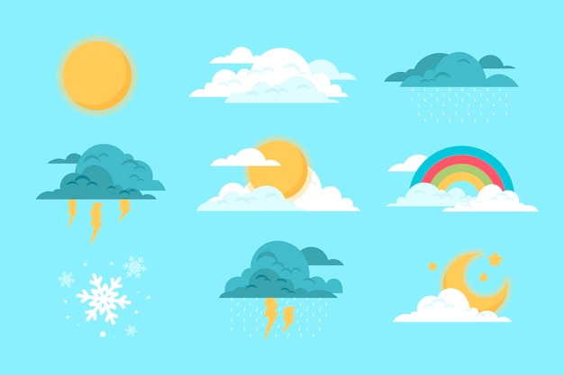 Flat design of weather effects