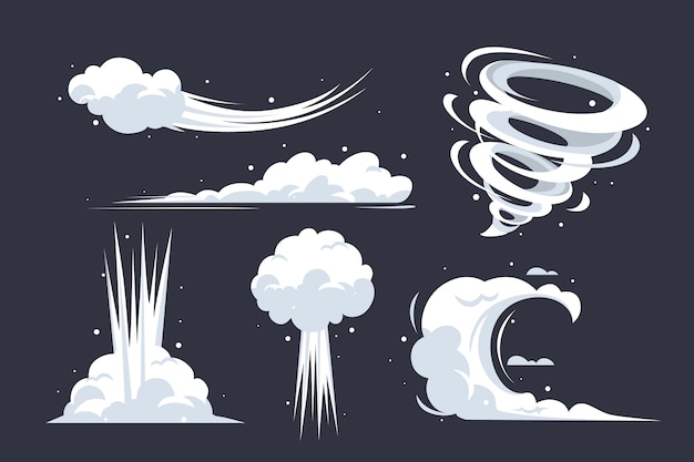 Vector flat design weather effects