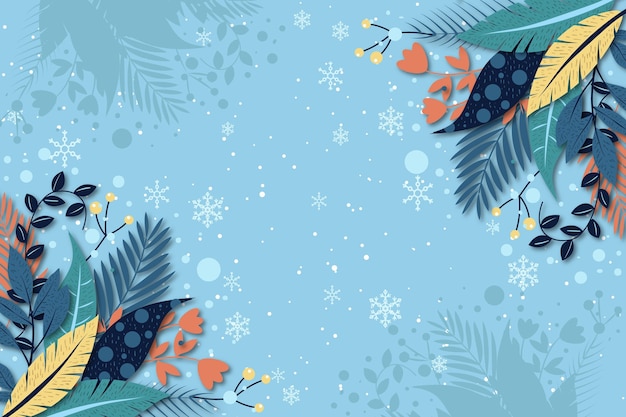 Flat design winter background