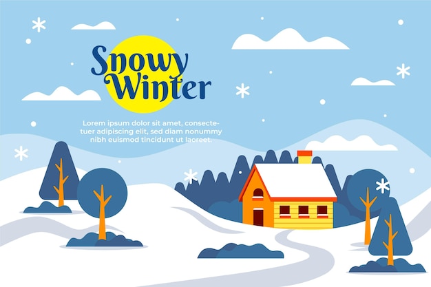 Vector flat design winter background