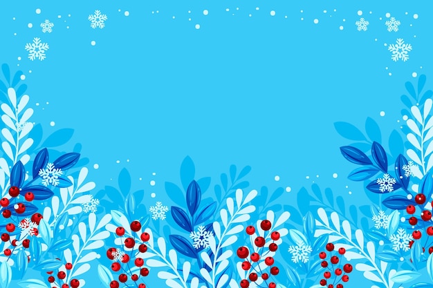 Flat design winter background