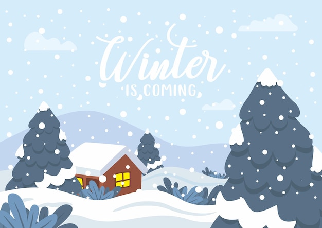 flat design winter is coming background