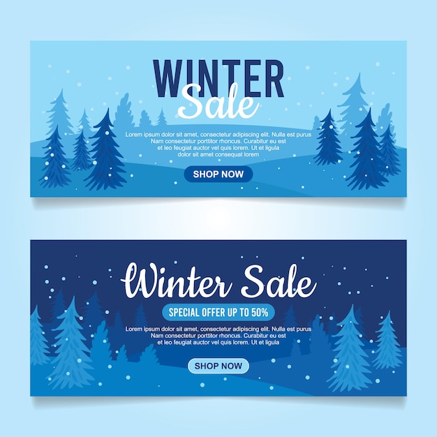 Flat design Winter sale Banners