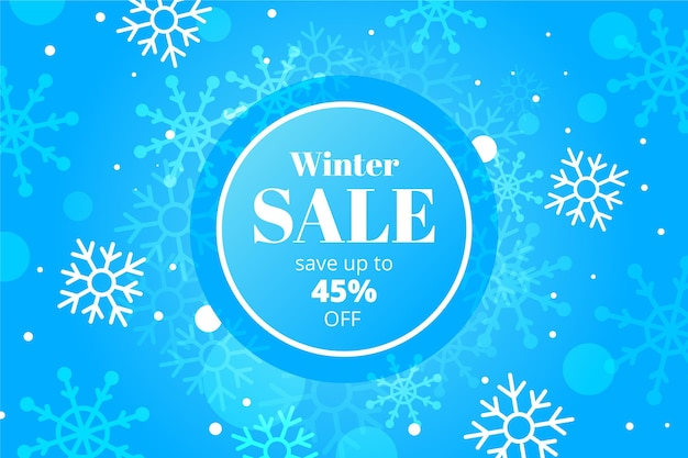 Flat design winter sale