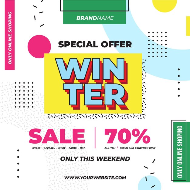 Flat design winter sale