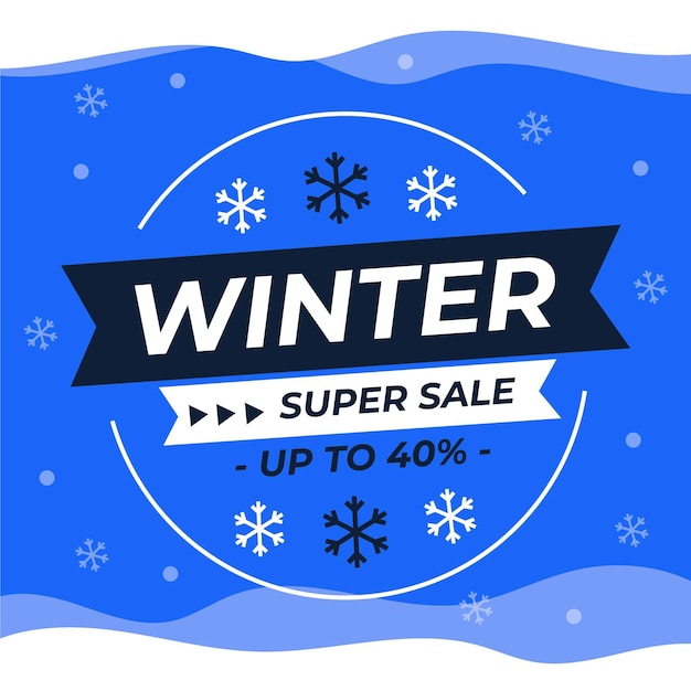 Flat design winter sale