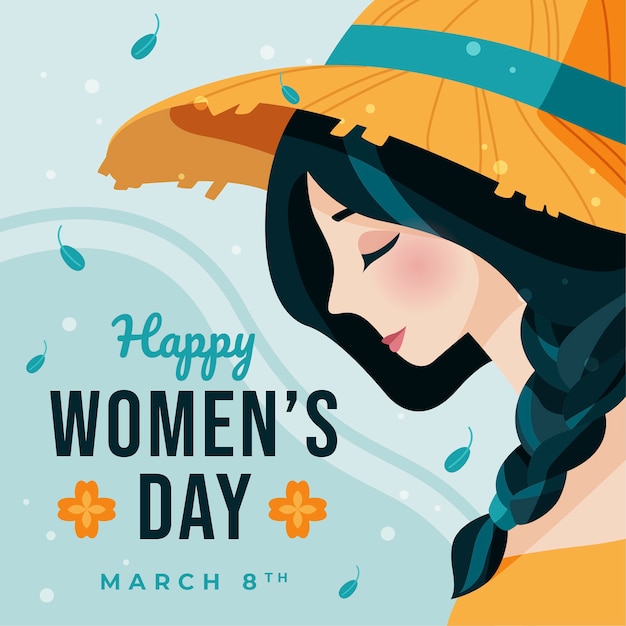 Flat design womens day celebration