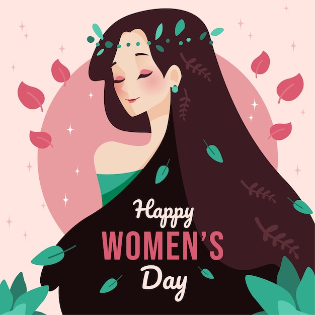 Flat design womens day movement