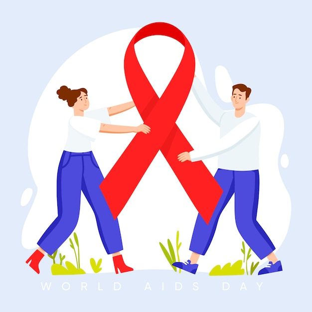 Vector flat design world aids day concept