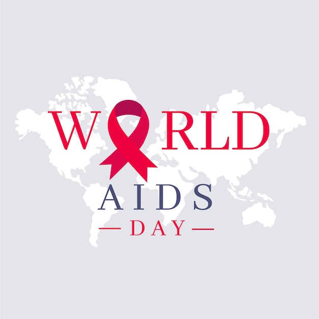 Flat design world aids day symbol