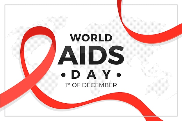 Flat design world aids day