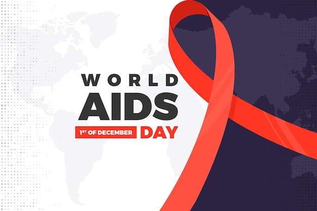 Flat design world aids day