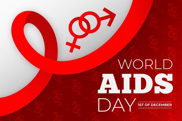 Flat design world aids day