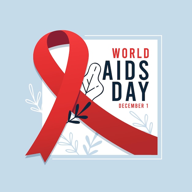 Vector flat design world aids day