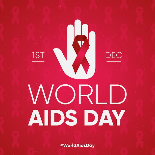 Flat design world aids day