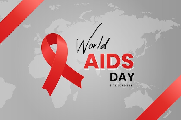 Flat design world aids day