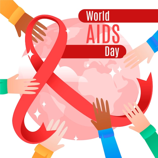 Flat design world aids day