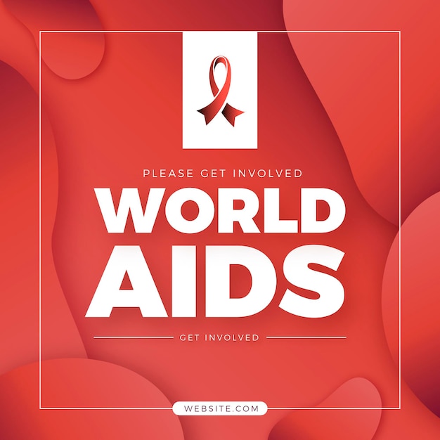 Flat design world aids day