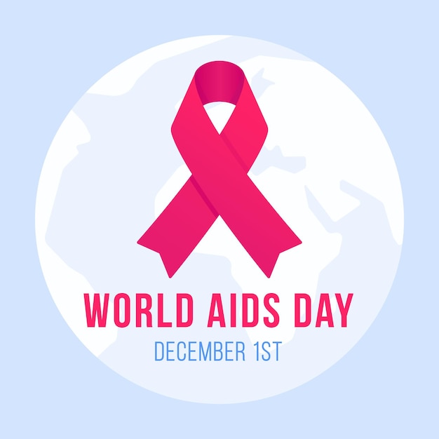 Flat design world aids day