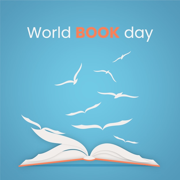 Vector flat design world book day event