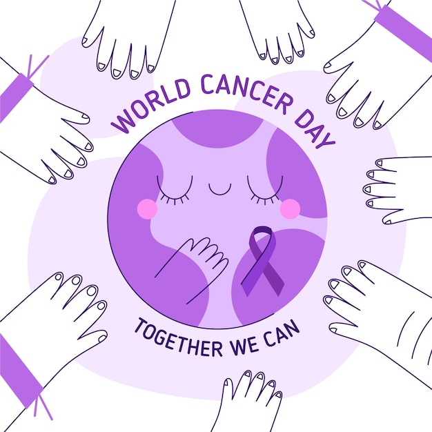 Flat design world cancer day