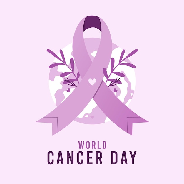 Vector flat design world cancer day