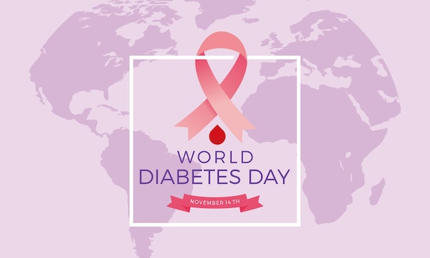 Vector flat design world diabetes day background