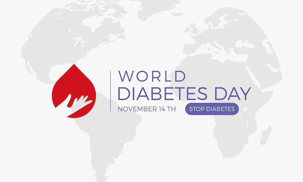 Flat design world diabetes day background