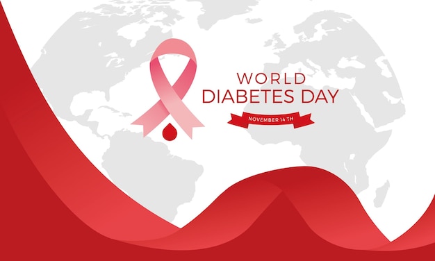 Flat design world diabetes day background