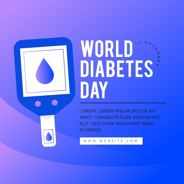 Flat design world diabetes day template