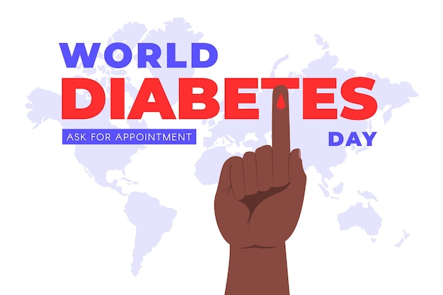 Vector flat design world diabetes day