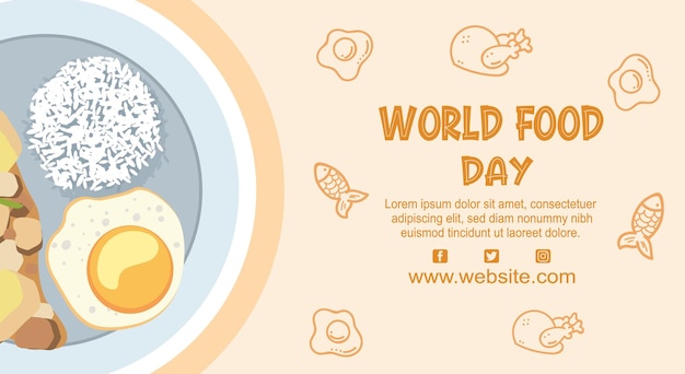 Flat design world food day background template