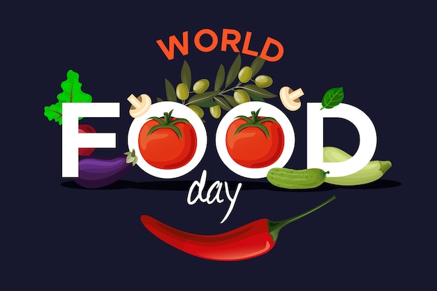 Vector flat design world food day concept