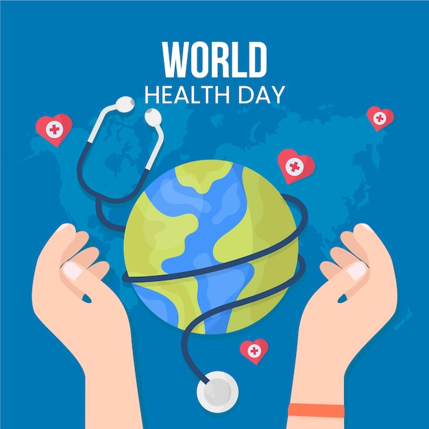 평면 디자인 세계 건강의 날 개념